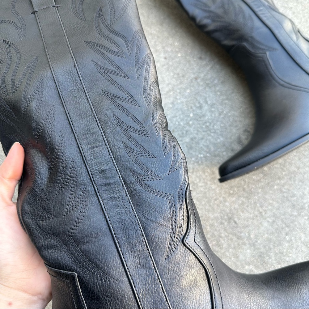 Black Western Leather Boots - Picture 4 of 6